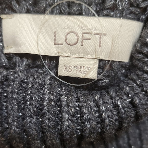 Loft Wool/Metallic Knit Mock Turtleneck Sweater Women's XS - Picture 6 of 7